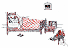 truckle bed - a low bed to be slid under a higher bed