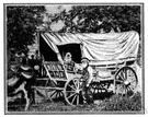 covered wagon - a large wagon with broad wheels and an arched canvas top