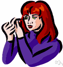 eyeshadow - makeup consisting of a cosmetic substance used to darken the eyes