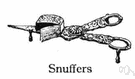 snuffers - scissors for cropping and holding the snuff of a candlewick