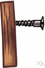 woodscrew - a metal screw that tapers to a point so that it can be driven into wood with a screwdriver