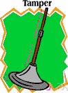 tamping bar - a tool for tamping (e.g., for tamping tobacco into a pipe bowl or a charge into a drill hole etc.)