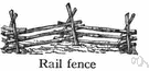 rail fence - a fence (usually made of split logs laid across each other at an angle)