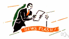 news bulletin - a short news announcement concerning some on-going news story