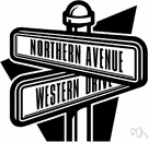 street sign - a sign visible from the street