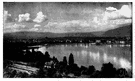 Lake Geneva - a lake between southwestern Switzerland and France that is crossed from east to west by the Rhone