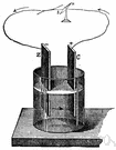 voltaic battery - battery consisting of a number of voltaic cells arranged in series or parallel
