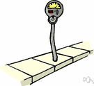 parking meter - a coin-operated timer located next to a parking space