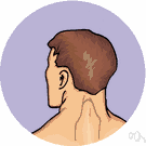 nape - the back side of the neck