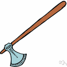 battle-axe - a sharp-tongued domineering wife