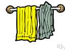 towel rail - a horizontal bar a few inches from a wall for holding towels