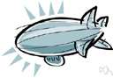 blimp - a small nonrigid airship used for observation or as a barrage balloon