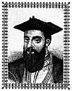 gamma - Portuguese navigator who led an expedition around the Cape of Good Hope in 1497
