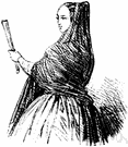 mantilla - short cape worn by women