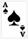ace - one of four playing cards in a deck having a single pip on its face