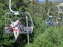 mountain bike - a bicycle with a sturdy frame and fat tires