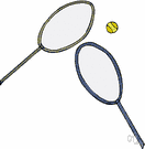 squash racquets - a game played in an enclosed court by two or four players who strike the ball with long-handled rackets