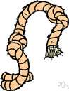 fag end - the frayed end of a length of cloth or rope