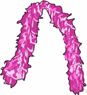 boa - a long thin fluffy scarf of feathers or fur