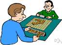 scrabble - a board game in which words are formed from letters in patterns similar to a crossword puzzle