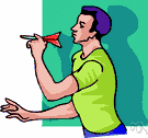 darts - a game in which small pointed missiles are thrown at a dartboard