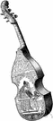 viola da braccio - a member of the viol family with approximately the range of a viola