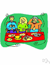 gluttony - eating to excess (personified as one of the deadly sins)