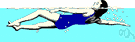 backstroke - a swimming stroke that resembles the crawl except the swimmer lies on his or her back
