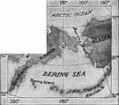 Bering Strait - a strait connecting the Bering Sea to the Arctic Ocean