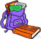 book bag - a bag in which students carry their books