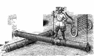 culverin - a heavy cannon with a long barrel used in the 16th and 17th centuries