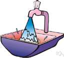 mixing faucet - single faucet for separate hot and cold water pipes