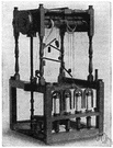 spinning frame - spinning machine that draws, twists, and winds yarn