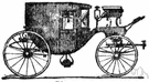 clarence - a closed carriage with four wheels and seats for four passengers