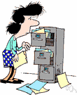 filing clerk - a clerk who is employed to maintain the files of an organization
