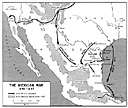 Mexican War - after disputes over Texas lands that were settled by Mexicans the United States declared war on Mexico in 1846 and by treaty in 1848 took Texas and California and Arizona and New Mexico and Nevada and Utah and part of Colorado and paid Mexico $15,000,000