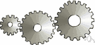 geared wheel - a toothed wheel that engages another toothed mechanism in order to change the speed or direction of transmitted motion
