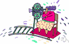 projectionist - the person who operates the projector in a movie house