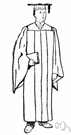 judge's robe - a gown worn by academics or judges