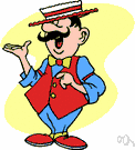 barker - someone who stands in front of a show (as at a carnival) and gives a loud colorful sales talk to potential customers