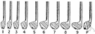 midiron - long iron with a nearly vertical face