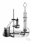 electrolytic capacitor - a fixed capacitor consisting of two electrodes separated by an electrolyte