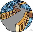 guardrail - a railing placed alongside a stairway or road for safety