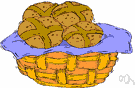 bun - small rounded bread either plain or sweet