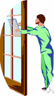 Window glass - sheet glass cut in shapes for windows or doors