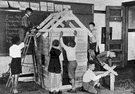 playhouse - plaything consisting of a small model of a house that children can play inside of