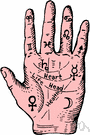 palm reading - telling fortunes by lines on the palm of the hand