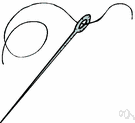 packing needle - a large needle used to sew up canvas packages