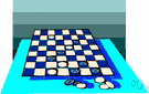 checkers - a checkerboard game for two players who each have 12 pieces