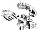 machinist's vise - a vise with two parallel iron jaws and a wide opening below